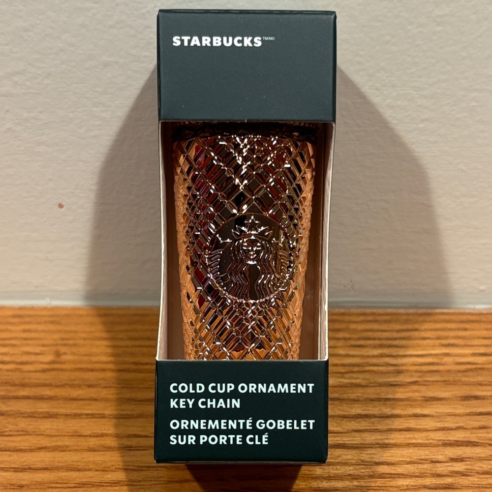 Starbucks Rose Gold Cold Cup Key Chain / Ornament